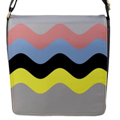 Wave Waves Chevron Sea Beach Rainbow Flap Messenger Bag (s) by Mariart