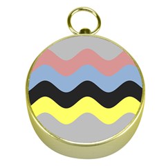 Wave Waves Chevron Sea Beach Rainbow Gold Compasses by Mariart