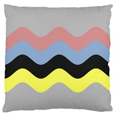 Wave Waves Chevron Sea Beach Rainbow Standard Flano Cushion Case (two Sides) by Mariart