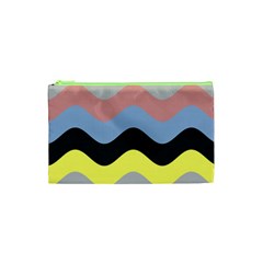 Wave Waves Chevron Sea Beach Rainbow Cosmetic Bag (xs) by Mariart