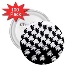 Transforming Escher Tessellations Full Page Dragon Black Animals 2 25  Buttons (100 Pack)  by Mariart