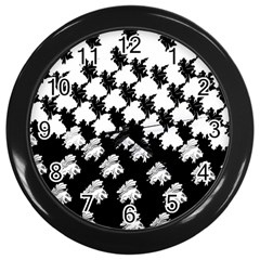 Transforming Escher Tessellations Full Page Dragon Black Animals Wall Clocks (black) by Mariart