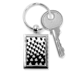 Transforming Escher Tessellations Full Page Dragon Black Animals Key Chains (rectangle)  by Mariart