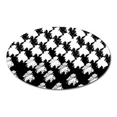 Transforming Escher Tessellations Full Page Dragon Black Animals Oval Magnet