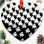 Transforming Escher Tessellations Full Page Dragon Black Animals Heart Ornament (Two Sides) Front