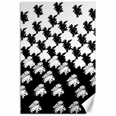 Transforming Escher Tessellations Full Page Dragon Black Animals Canvas 24  X 36  by Mariart