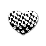 Transforming Escher Tessellations Full Page Dragon Black Animals Rubber Coaster (Heart)  Front