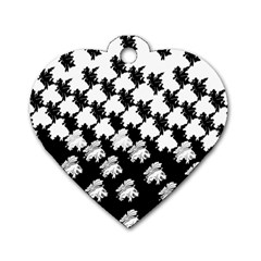 Transforming Escher Tessellations Full Page Dragon Black Animals Dog Tag Heart (two Sides)