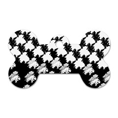 Transforming Escher Tessellations Full Page Dragon Black Animals Dog Tag Bone (one Side) by Mariart