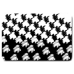 Transforming Escher Tessellations Full Page Dragon Black Animals Large Doormat  by Mariart