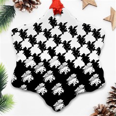 Transforming Escher Tessellations Full Page Dragon Black Animals Snowflake Ornament (two Sides) by Mariart