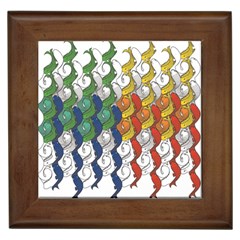 Rainbow Fish Framed Tiles