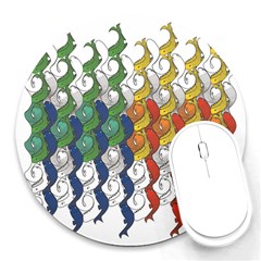 Rainbow Fish Round Mousepads by Mariart