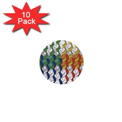 Rainbow Fish 1  Mini Buttons (10 Pack) 