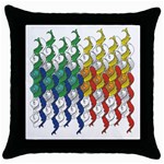 Rainbow Fish Throw Pillow Case (Black) Front