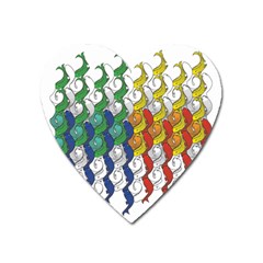 Rainbow Fish Heart Magnet by Mariart