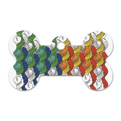 Rainbow Fish Dog Tag Bone (one Side) by Mariart