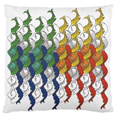 Rainbow Fish Large Flano Cushion Case (two Sides) by Mariart