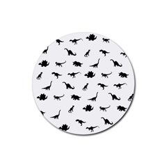 Dinosaurs Pattern Rubber Round Coaster (4 Pack)  by Valentinaart