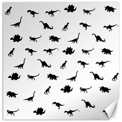 Dinosaurs Pattern Canvas 12  X 12   by Valentinaart