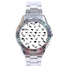 Dinosaurs Pattern Stainless Steel Analogue Watch