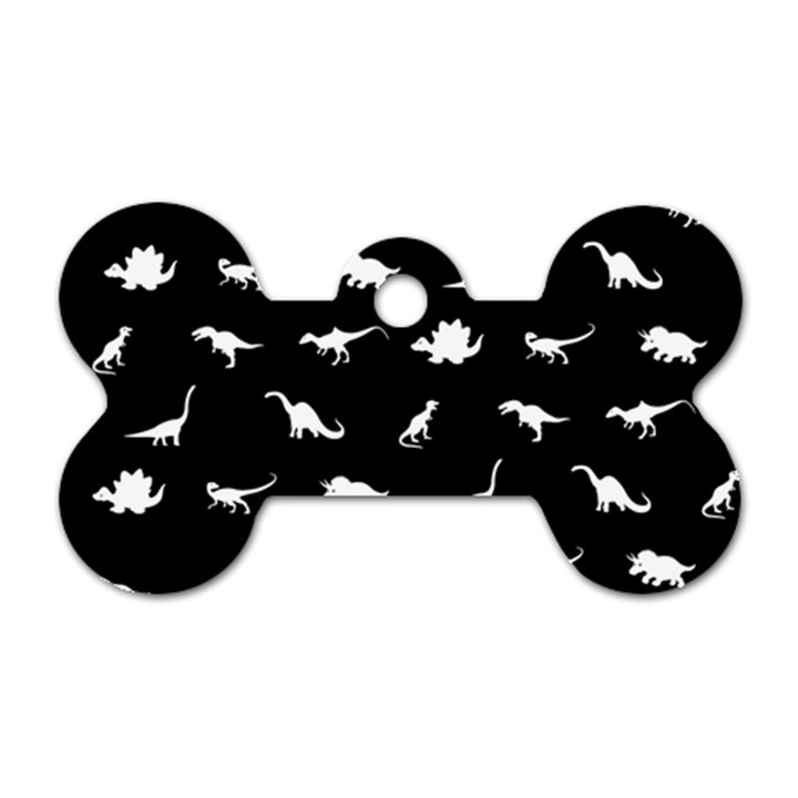 Dinosaurs pattern Dog Tag Bone (One Side)