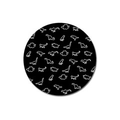 Dinosaurs Pattern Magnet 3  (round) by Valentinaart