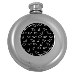 Dinosaurs Pattern Round Hip Flask (5 Oz) by Valentinaart