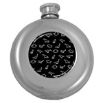 Dinosaurs pattern Round Hip Flask (5 oz) Front