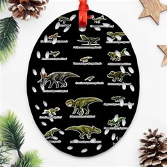 Dinosaurs Names Oval Filigree Ornament (two Sides) by Valentinaart