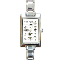 Dinosaurs Names Rectangle Italian Charm Watch by Valentinaart