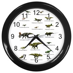 Dinosaurs Names Wall Clocks (black) by Valentinaart