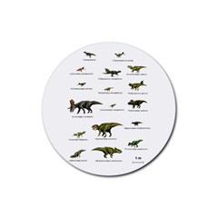 Dinosaurs Names Rubber Coaster (round)  by Valentinaart