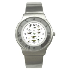 Dinosaurs Names Stainless Steel Watch by Valentinaart