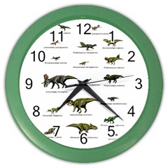 Dinosaurs Names Color Wall Clocks by Valentinaart