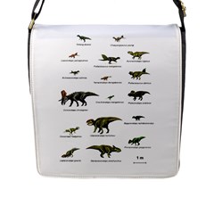 Dinosaurs Names Flap Messenger Bag (l)  by Valentinaart