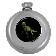 Dinosaurs T-rex Round Hip Flask (5 Oz) by Valentinaart