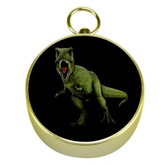 Dinosaurs T-rex Gold Compasses by Valentinaart