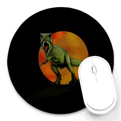 Dinosaurs T-rex Round Mousepads by Valentinaart