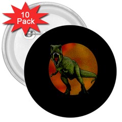 Dinosaurs T-rex 3  Buttons (10 Pack)  by Valentinaart