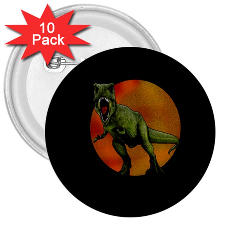 Dinosaurs T-Rex 3  Buttons (10 pack) 