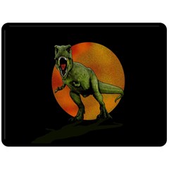 Dinosaurs T-rex Fleece Blanket (large)  by Valentinaart