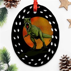 Dinosaurs T-rex Oval Filigree Ornament (two Sides) by Valentinaart