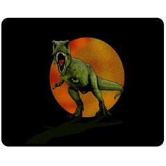 Dinosaurs T-rex Double Sided Fleece Blanket (medium)  by Valentinaart