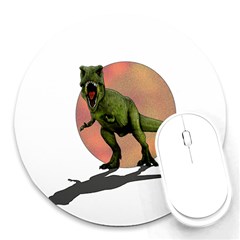 Dinosaurs T-rex Round Mousepads by Valentinaart