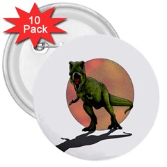 Dinosaurs T-rex 3  Buttons (10 Pack)  by Valentinaart