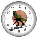 Dinosaurs T-Rex Wall Clocks (Silver)  Front