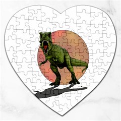 Dinosaurs T-rex Jigsaw Puzzle (heart) by Valentinaart