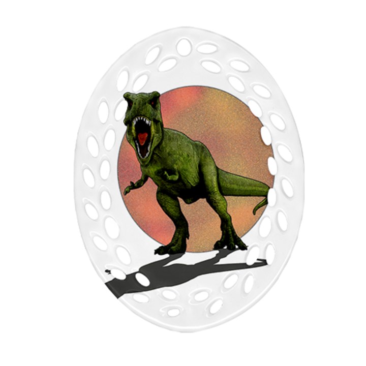 Dinosaurs T-Rex Ornament (Oval Filigree)