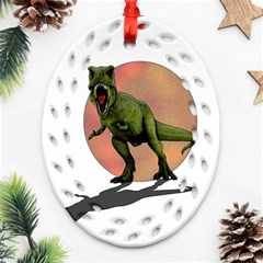 Dinosaurs T-rex Oval Filigree Ornament (two Sides) by Valentinaart